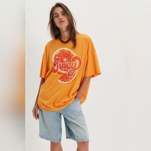 NWT Free People Juicy Orange Graphic Women's Top